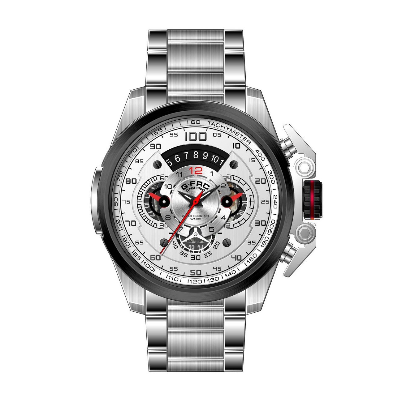 Reloj G-force Original H3633g Cronografo Blanco + Estuche